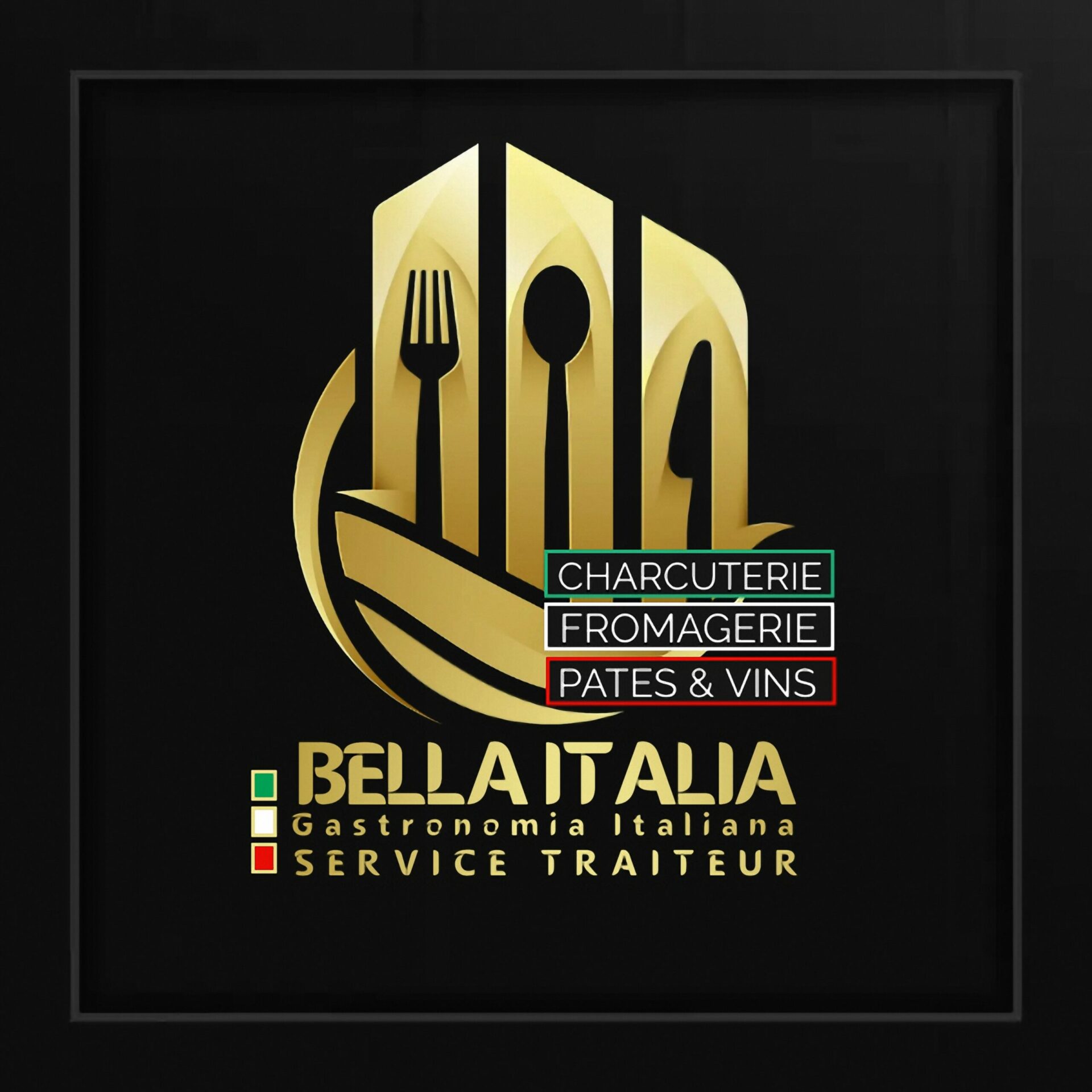 Logo officiel de la Bella Italia - Traiteur italien Uccle Bruxelles et la Hulpe Belgique Gastronomie italienne