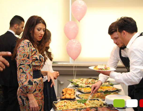 Banquet organisé par le service traiteur de la Bella Italia