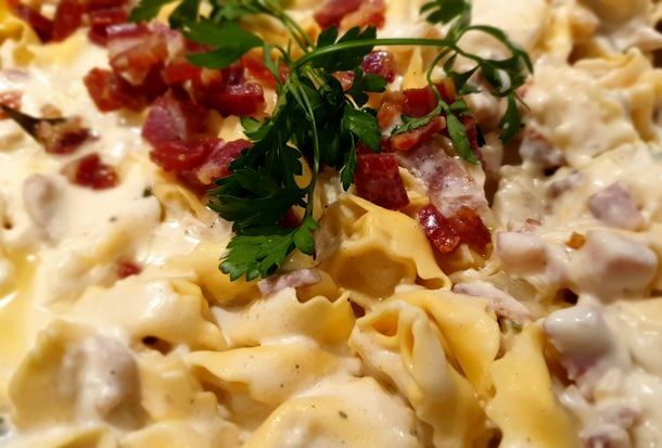 Tortelloni à la carbonara