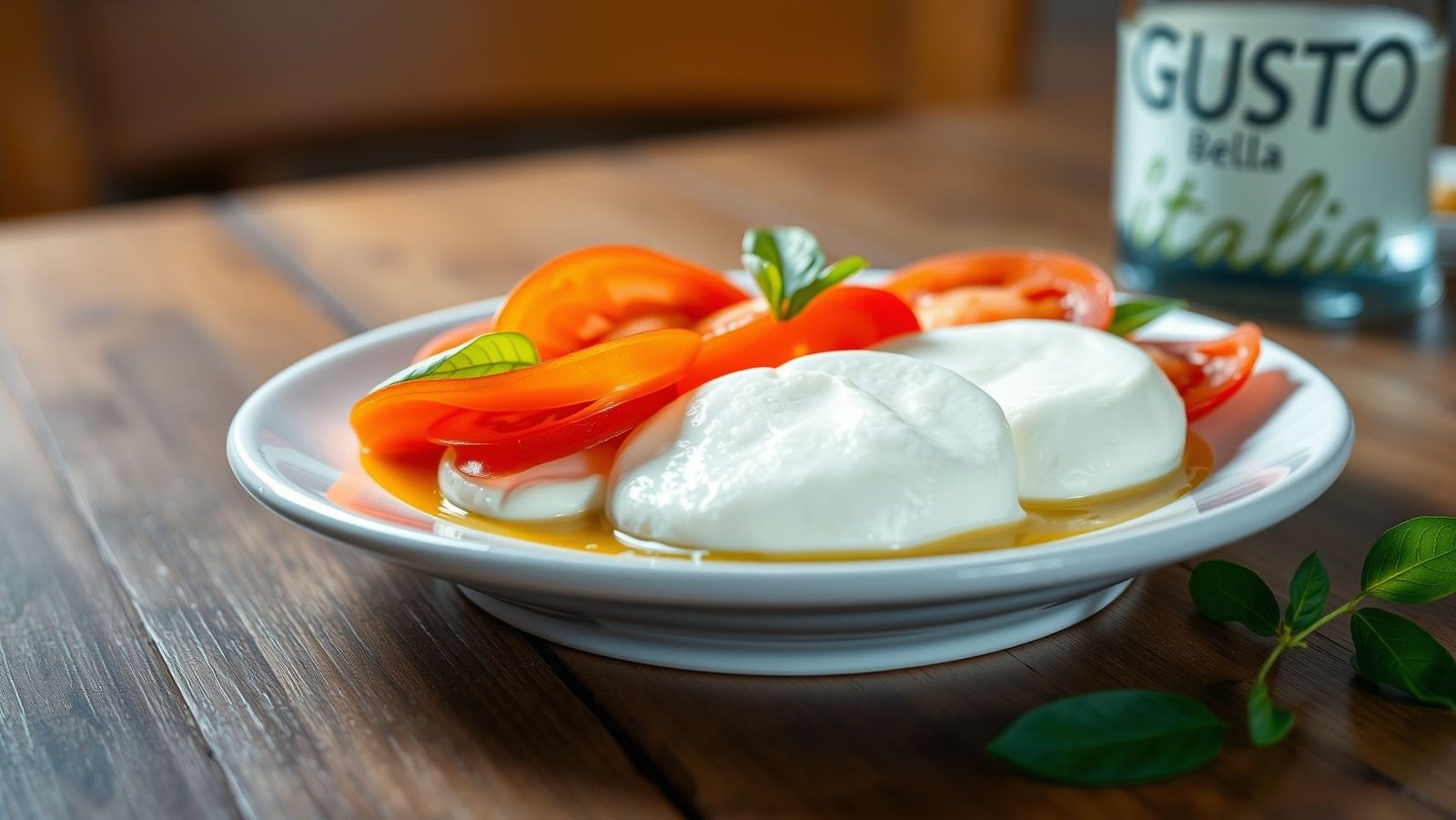 Carpaccio de tomate et mozzarella di bufala