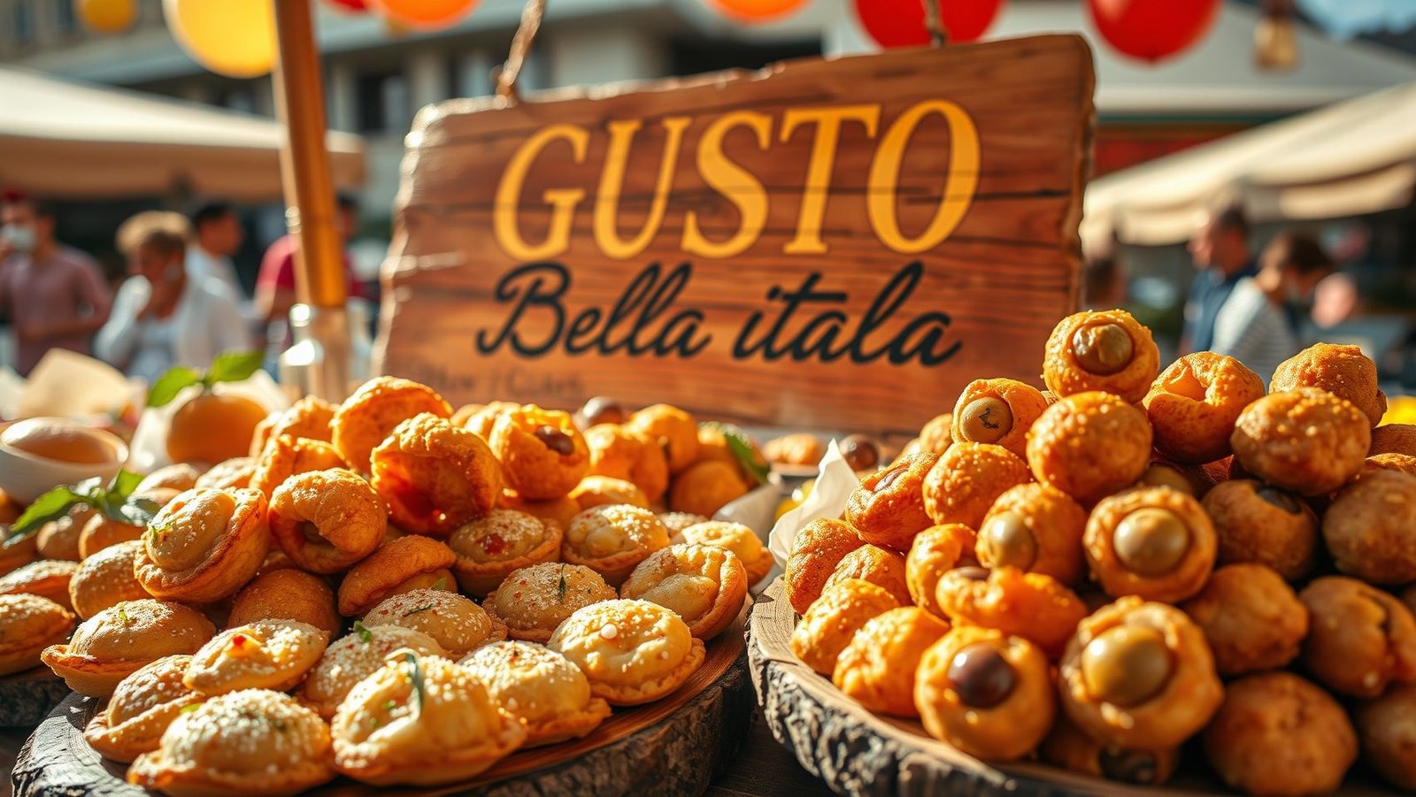 Festival de panzerotti, pizzette, mini arancini, olive ascolana