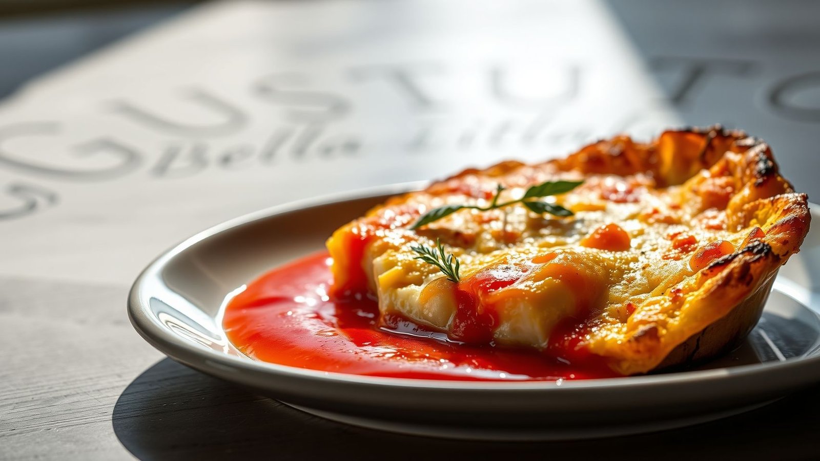 Gratin de Scamorza fumée et son coulis de tomate