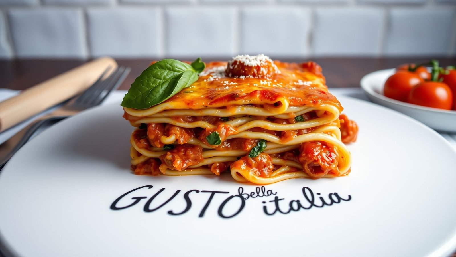 Lasagne à la saucisse et cime di rappa - traiteur italien Braine