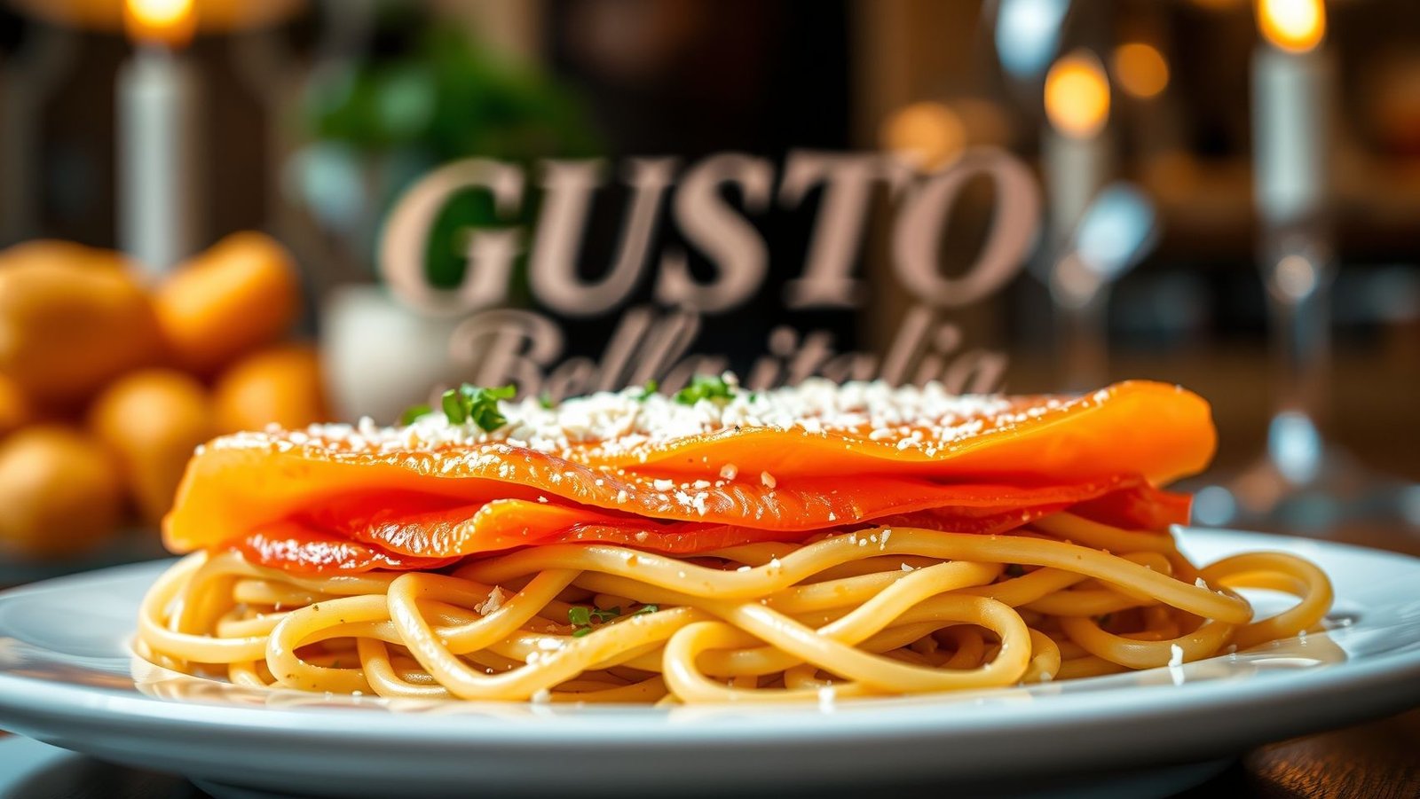 Lasagnette au saumon fumé et saumon cuit - Traiteur italien a Braine L Alleud