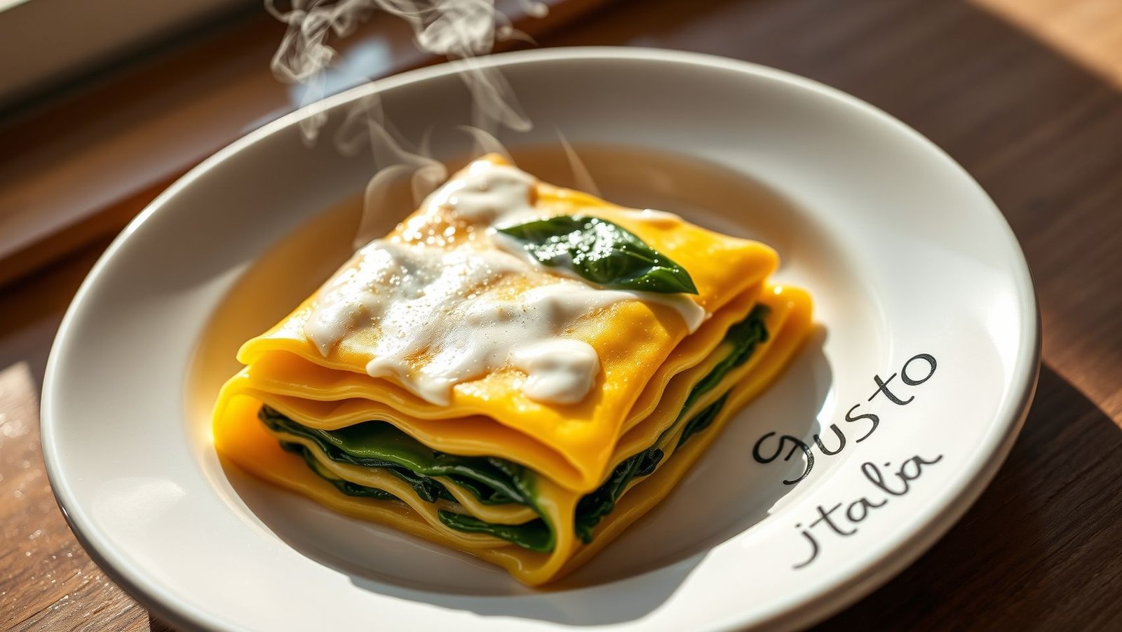 Lasagnette de ricotta di bufala et épinard