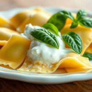 Ravioli burrata et basilic