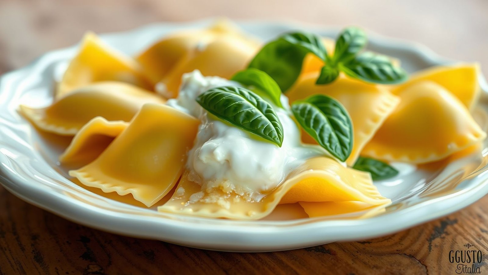 Ravioli burrata et basilic