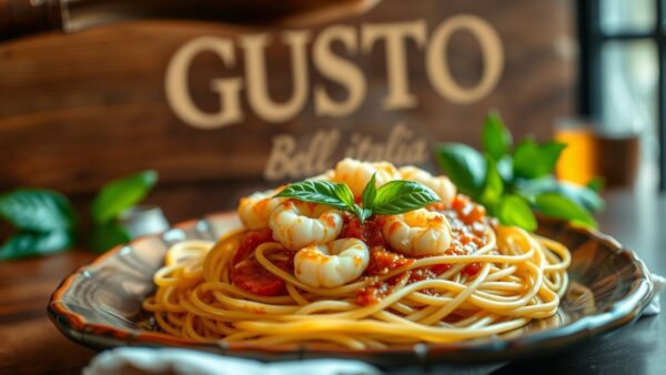 Spaghetti scampis