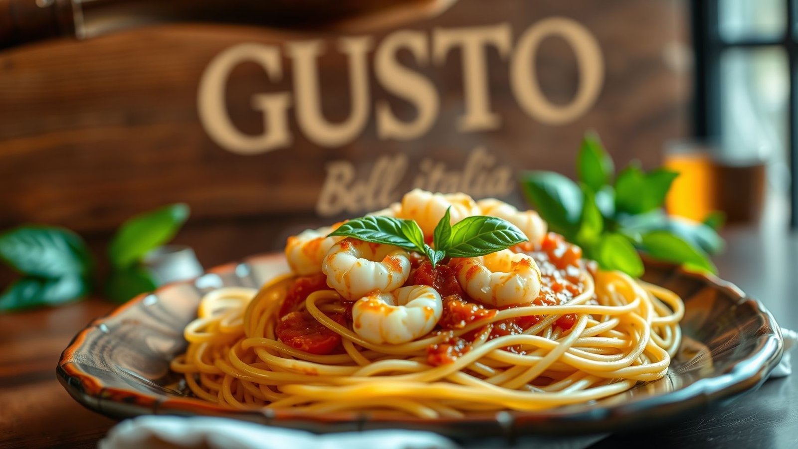 Spaghetti scampis