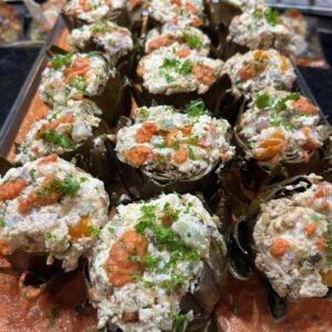 Artichauts farcis aux legumes et fromage
